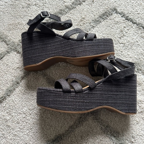 Lucky Brand Carlisha Wedge Sandal black 10 - Picture 2 of 11